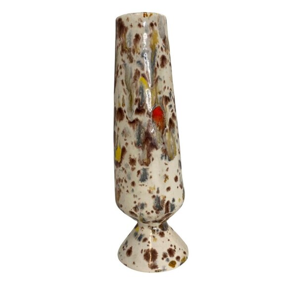 1970's Handmade Ceramic Splatter Drip Vase - Picture 2 of 6